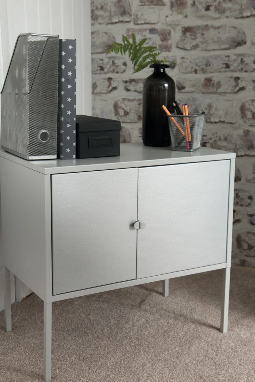 Dekorfolie 340-8045  Børstet stål  67,5cm x 1,5m