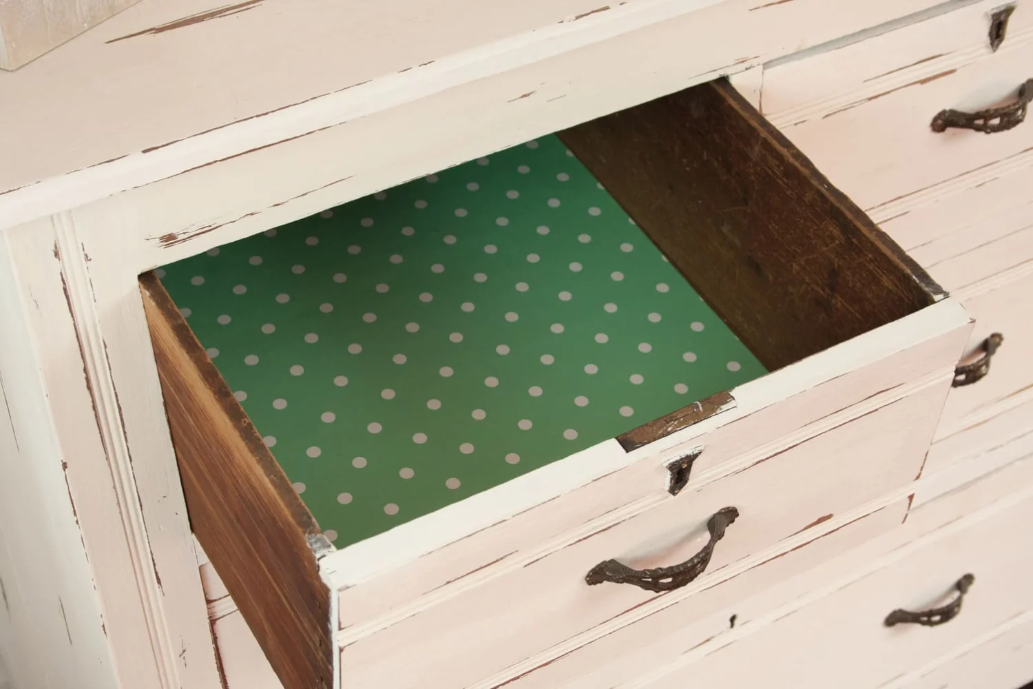 Dekorfolie 346-0648  Mint hvite prikker 45cm x 2m