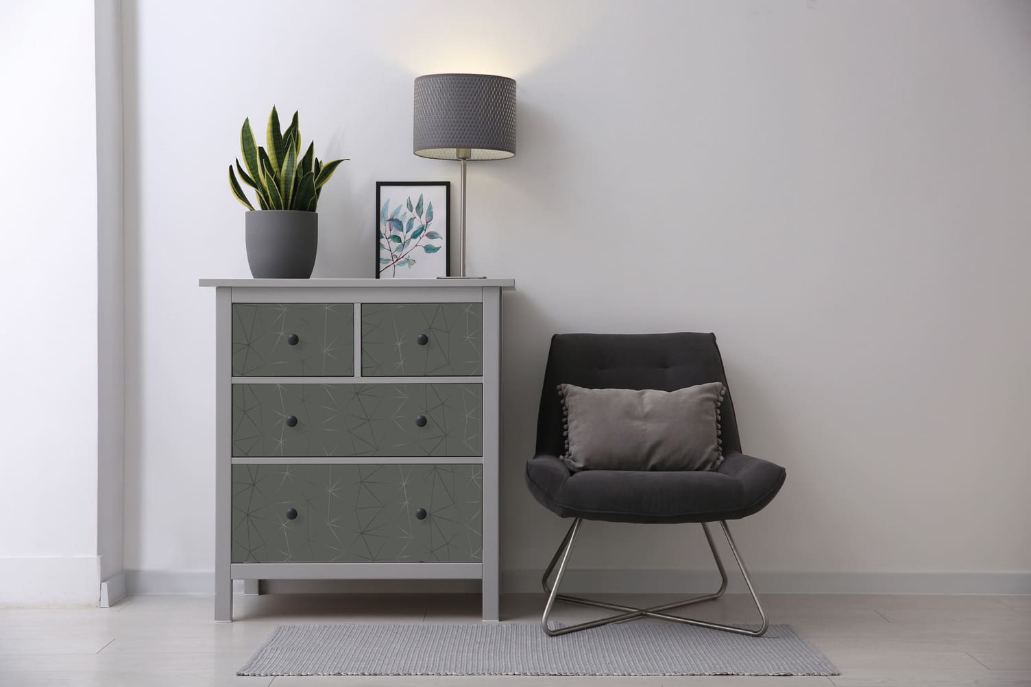 Dekorfolie 346-8186  TICO SØLV 346-8186 67,5cm x 2m