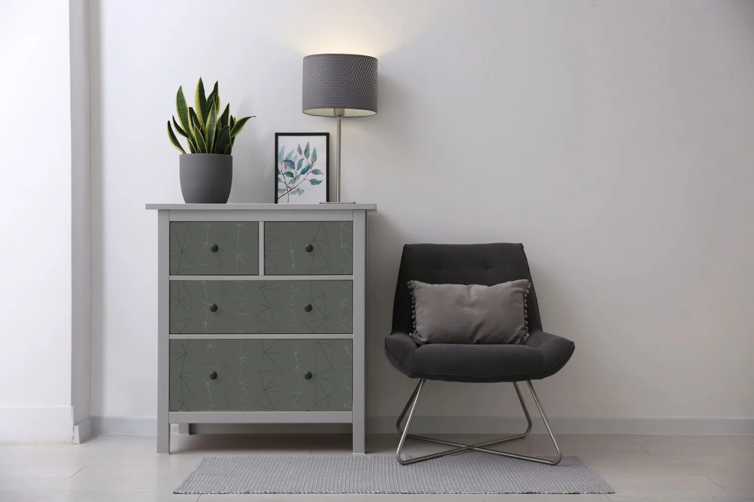 Dekorfolie 346-0686  TICO SØLV 346-0686 45cm x 2m