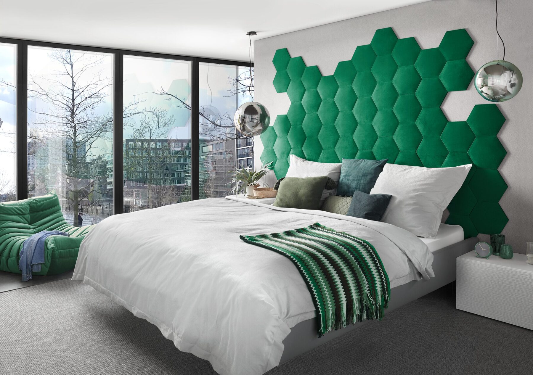 Luxury Textile Velvet Hexagon Blue 20550204*